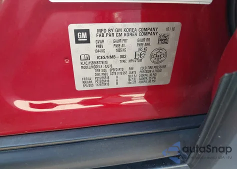 2019 Buick Encore Fwd Sport Touring z USA, uszkodzony, nr VIN KL4CJ1SB5KB778410